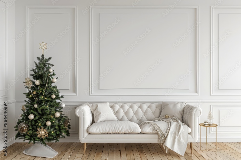 Naklejka premium Living room interior wall mock up