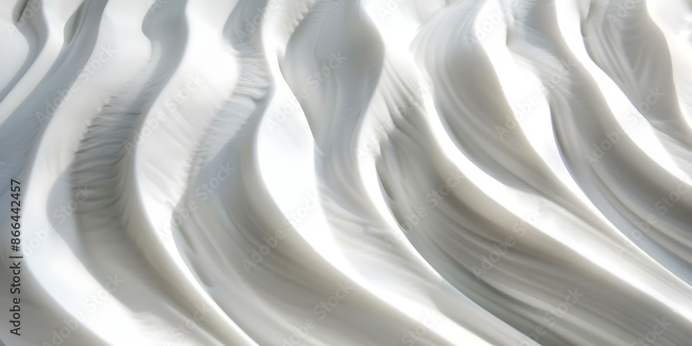 Obraz premium Aerial view of white wave texture background with flat configuration under sunlight. Concept Aerial Views, White Wave Texture, Background, Sunlight, Flat Configuration