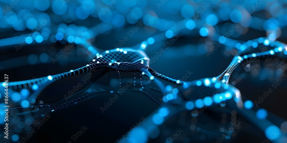 Digital Data Network Structure on Dark Background Illuminating the ...