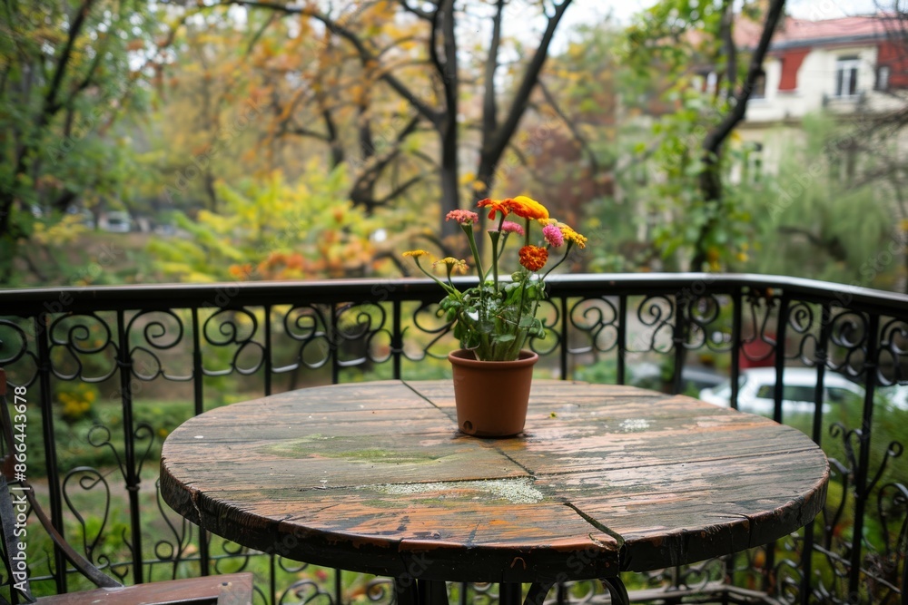 Elegant outdoor dining area with round table and scenic view featuring a serene and inviting setting perfect for al fresco dining Elegant outdoor dining area with round table and scenic view featuring a serene and inviting setting perfect for al fresco dining