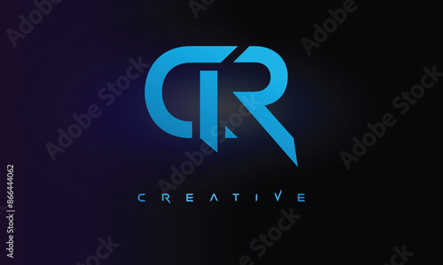 Letter CR logo design creative custom clean two alphabet logo