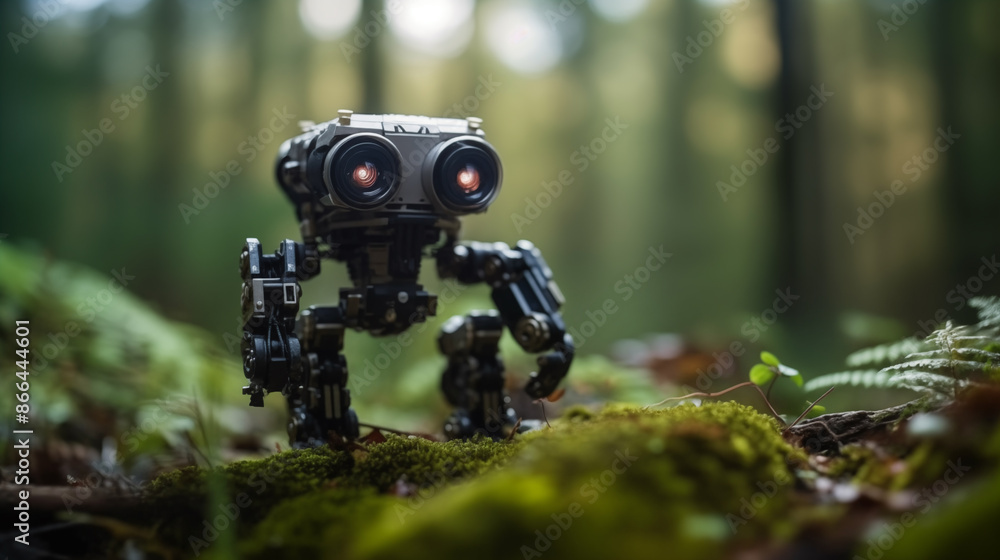This image features advanced robots in a lush, vibrant garden, showcasing the harmonious coexistence of technology and nature. This image features advanced robots in a lush, vibrant garden, showcasing the harmonious coexistence of technology and nature.