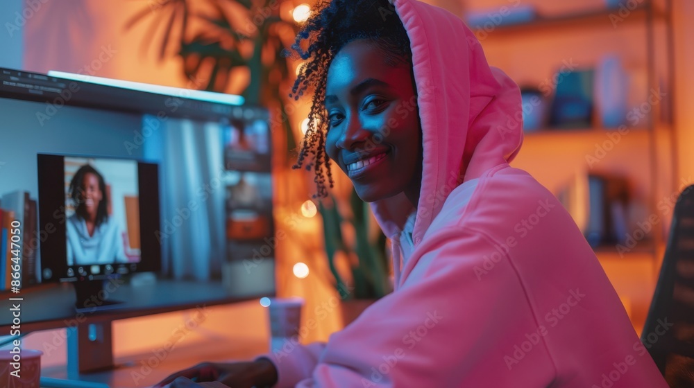 Obraz premium The woman in a hoodie