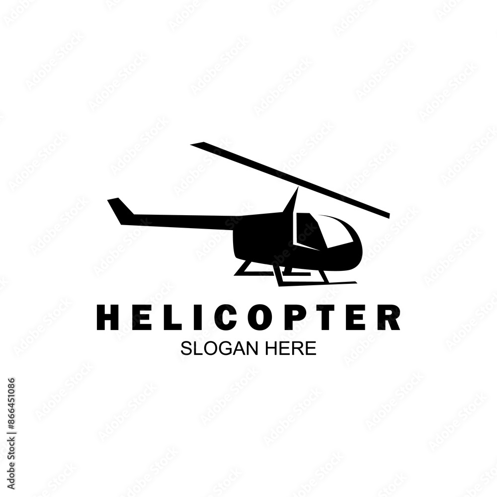 Simple Flat Helicopter Logo Design. Black modern halicopter icon on white background. Simple Flat Helicopter Logo Design. Black modern halicopter icon on white background.