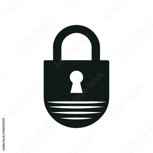 Minimalist Lock Logo Silhouette for Security Branding