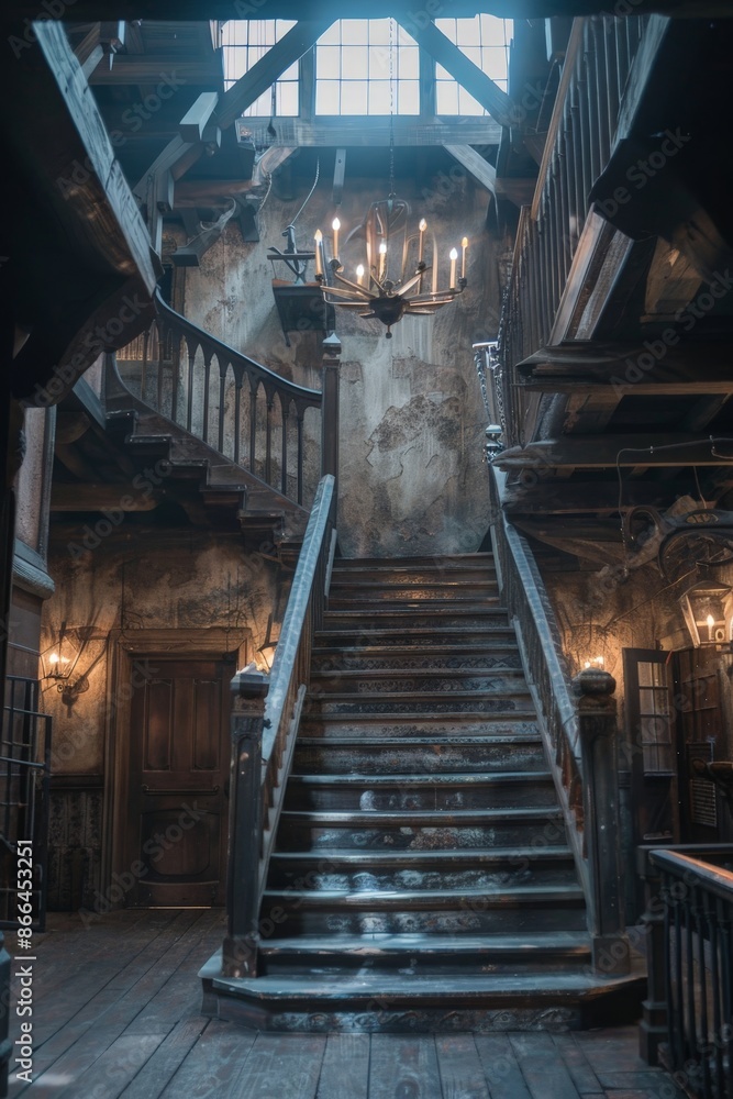 Obraz premium A magical academy where young witches and wizards learn to harness their powers and uncover ancient secrets.