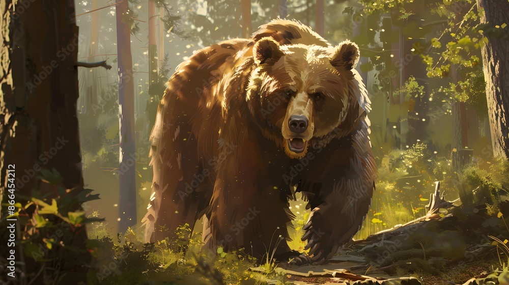 Big brown bear in a forest. Big brown bear in a forest.
