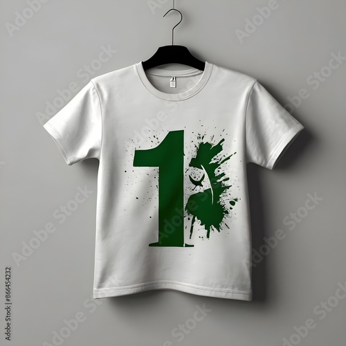 14 august Pakistan independence day written on t shirt design hanging 