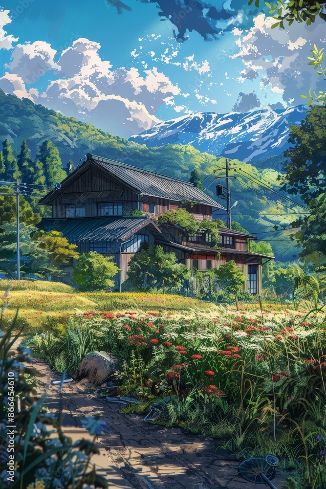 A sense of timelessness pervades the scene, as if the farmhouse has stood witness to countless sunsets and seasons, its enduring presence a testament to A sense of timelessness pervades the scene, as if the farmhouse has stood witness to countless sunsets and seasons, its enduring presence a testament to