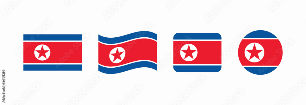 Vector North Korea flag. Set of North Korea Flags Collection.
Vector North Korea flag. Set of North Korea Flags Collection.