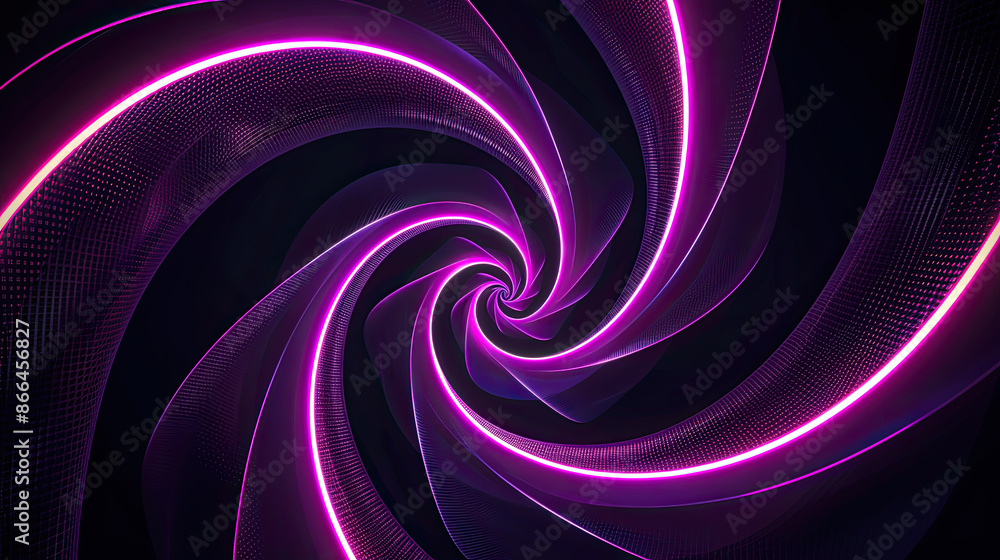 Abstract illusion of spiral with geometric shapes of neon lines Abstract illusion of spiral with geometric shapes of neon lines