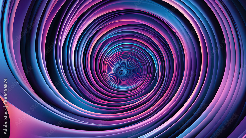 Abstract illusion of spiral with geometric shapes of neon lines Abstract illusion of spiral with geometric shapes of neon lines