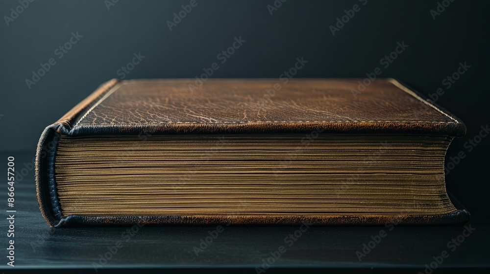 Brown book on a black background Brown book on a black background
