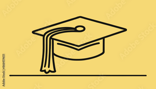 Editable Graduation Cap Line Art: Create Custom Graduation Designs