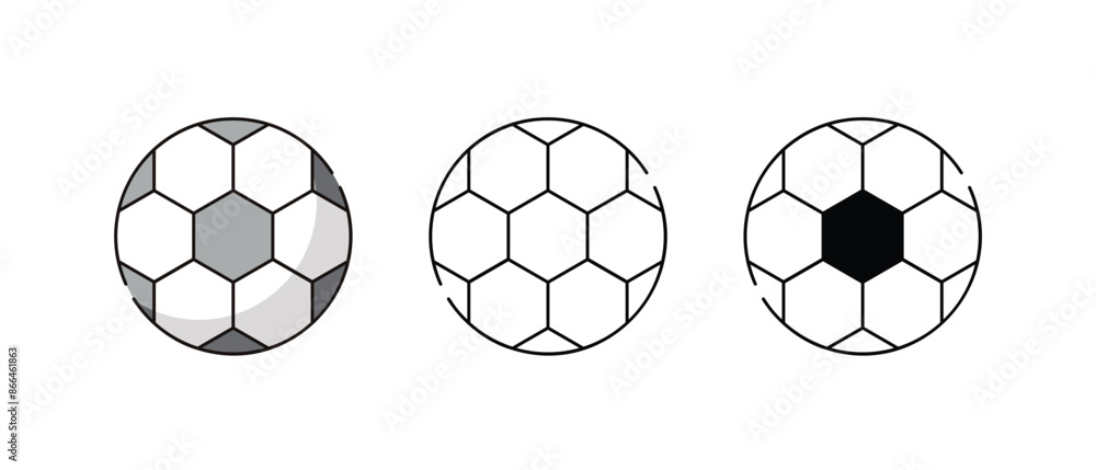 Soccer ball icons vector set stock illustration Soccer ball icons vector set stock illustration