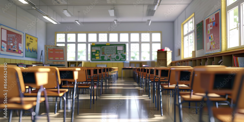 Education Inequality: A school classroom with outdated resources, representing the disparity in education opportunities Education Inequality: A school classroom with outdated resources, representing the disparity in education opportunities