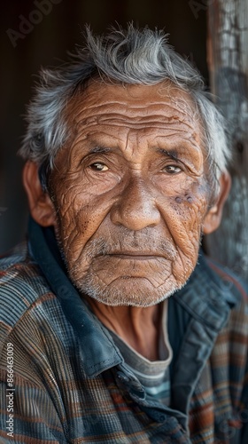 Elderly Argentinian man with grey hair