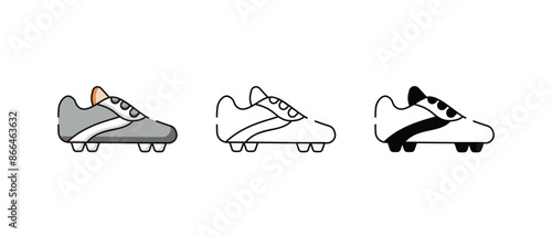Soccer boots icons vector set stock illustration