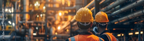 Oil Workers in Safety Gear ...