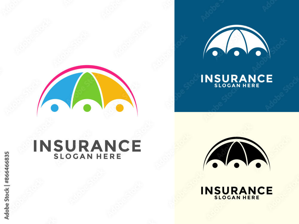 Life insurance With Umbrella Logo Design Vector, Care And Protection Insurance Logo Icon Template Life insurance With Umbrella Logo Design Vector, Care And Protection Insurance Logo Icon Template