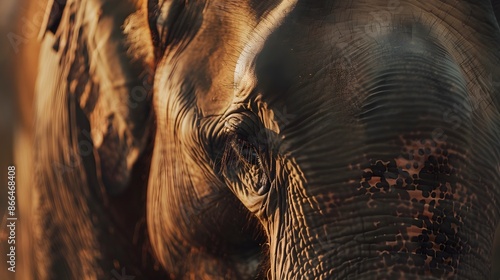 Close up of an elephant head.  photo