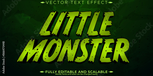 Monster text effect, editable horror and scary customizable font style
