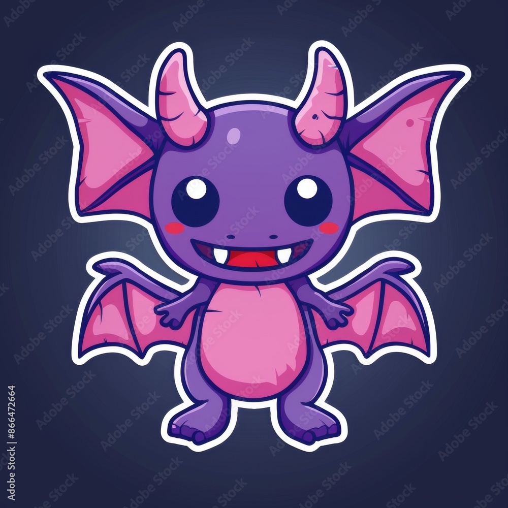 Fototapeta premium Cute baby dragon cartoon illustration for children's book, sticker, or fantasy design