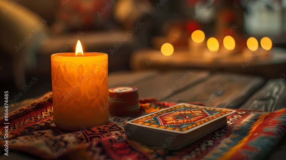 burning candle and tarot cards burning candle and tarot cards