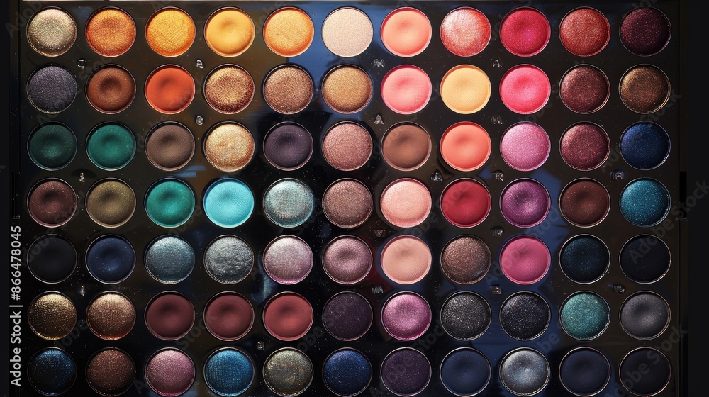 Professional eye shadow palette in a set with various colors Professional eye shadow palette in a set with various colors