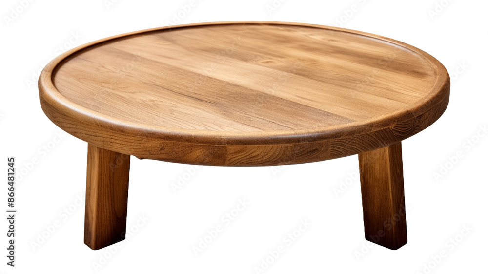 Wooden round table with four legs isolated on transparent png background. Wooden round table with four legs isolated on transparent png background.