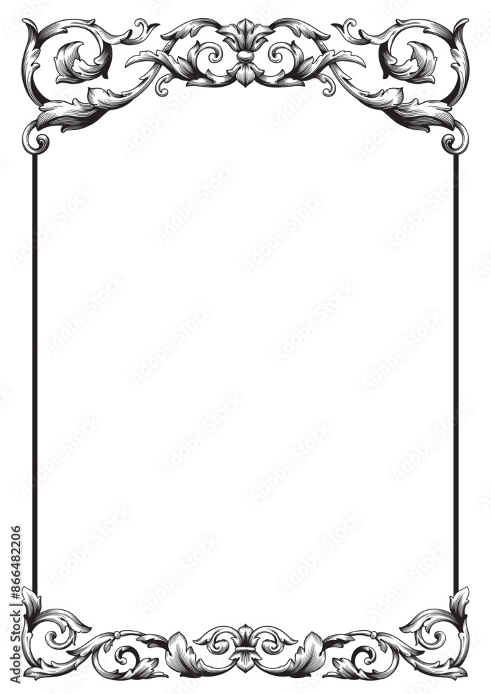 Blank Notebook Page Calligraphic Flourish Blank Notebook Page Calligraphic Flourish