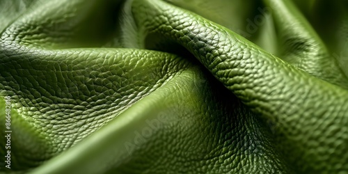 Luxurious Vibrant Green Bridle Leather with Natural Suppleness and Flexibility. Concept Leather Craftsmanship, Elegant Design, Luxury Accessories, High-Quality Materials