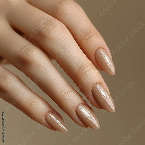 Natural shine on neatly shaped nails.