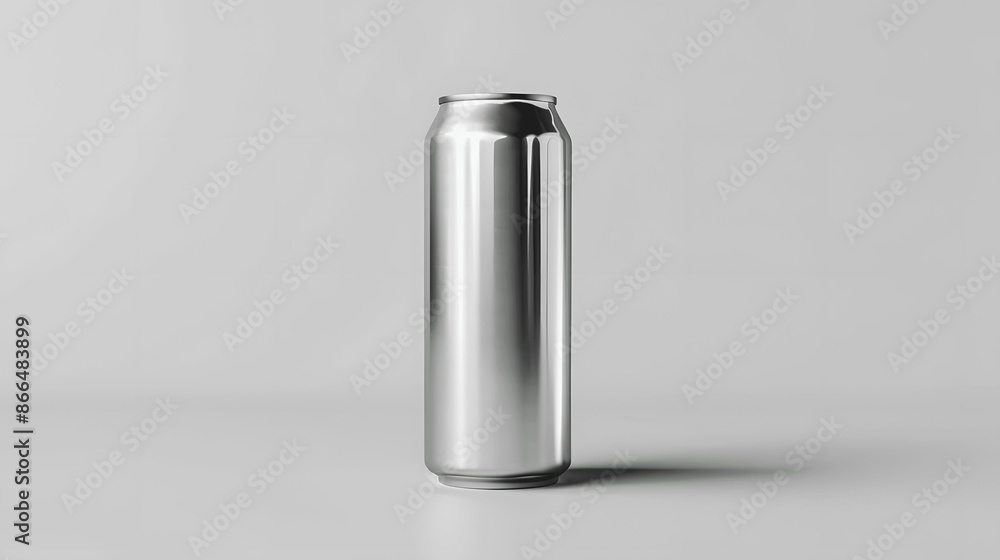 Blank silver can mockup on white background Blank silver can mockup on white background