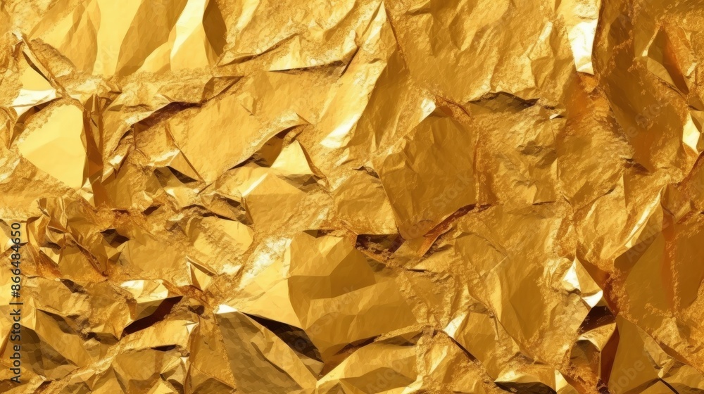 Golden Crumpled Paper Texture Golden Crumpled Paper Texture