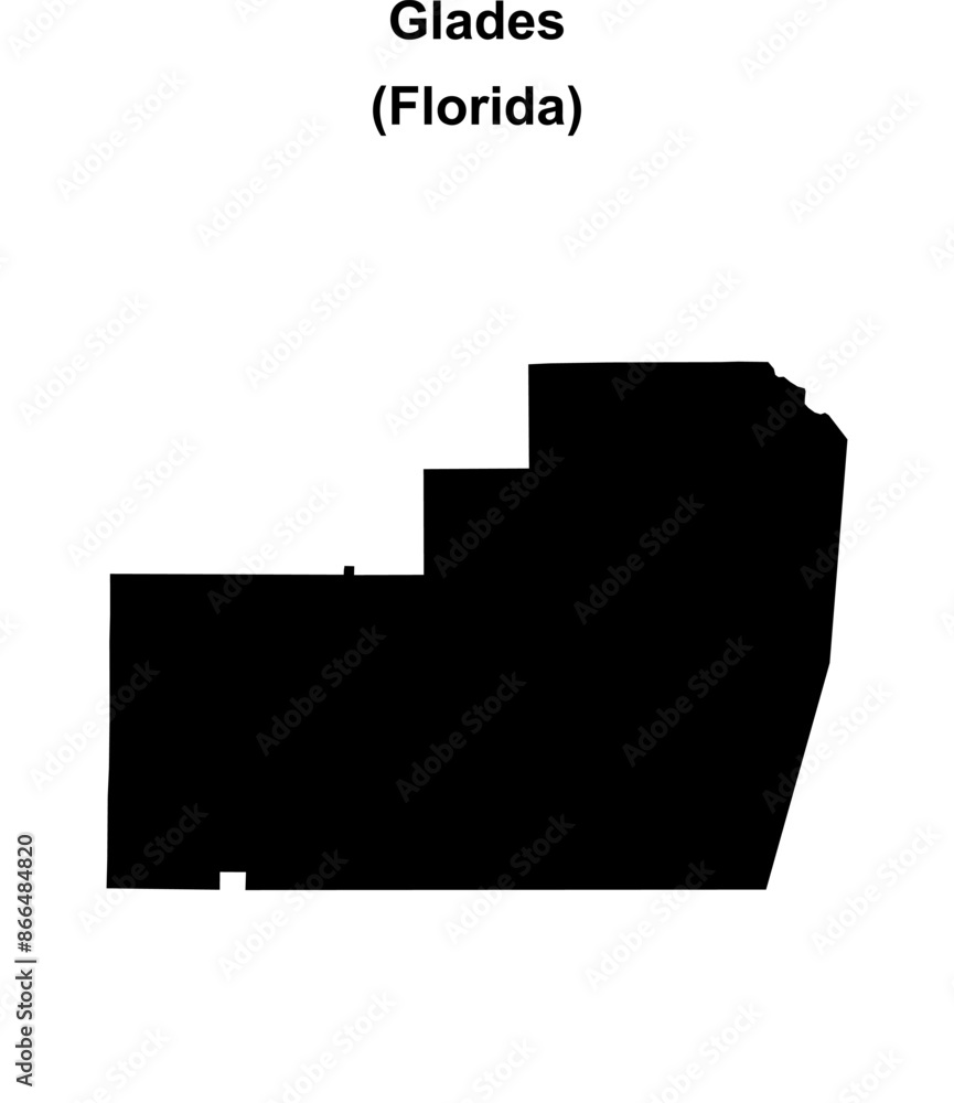 Glades County (Florida) blank outline map Glades County (Florida) blank outline map