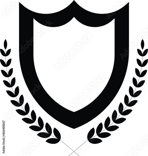 Shield, guard icon isolated. Stencil-filled flat sign. Vector stock illustration.  Solid icon vector illustration. For website design, logo, app, template, UI, etc. .EPS 10