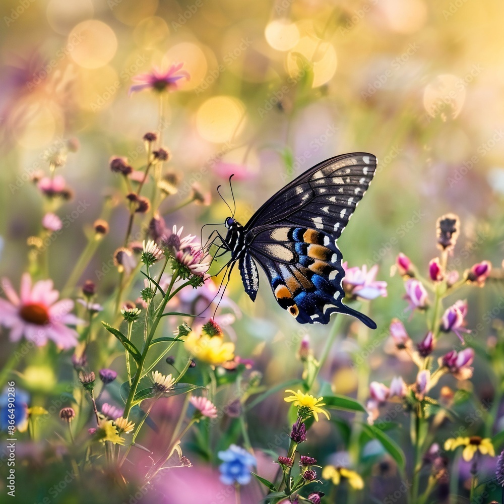 Butterfly in Wildflower Meadow Butterfly in Wildflower Meadow