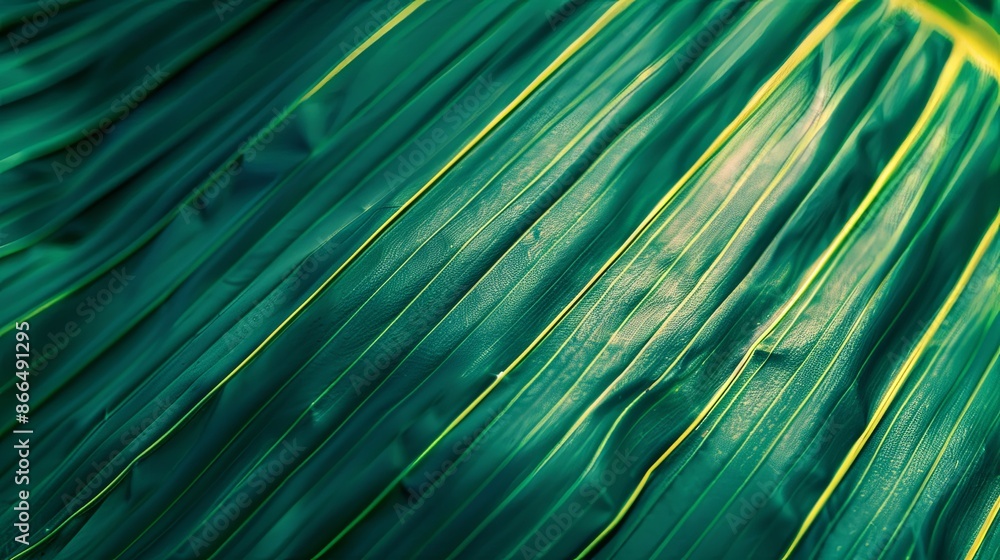 Green tropical plant close-up Green tropical plant close-up