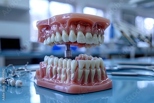 Dental Model Displaying Human Teeth Anatomy in a Clinical Setting photo