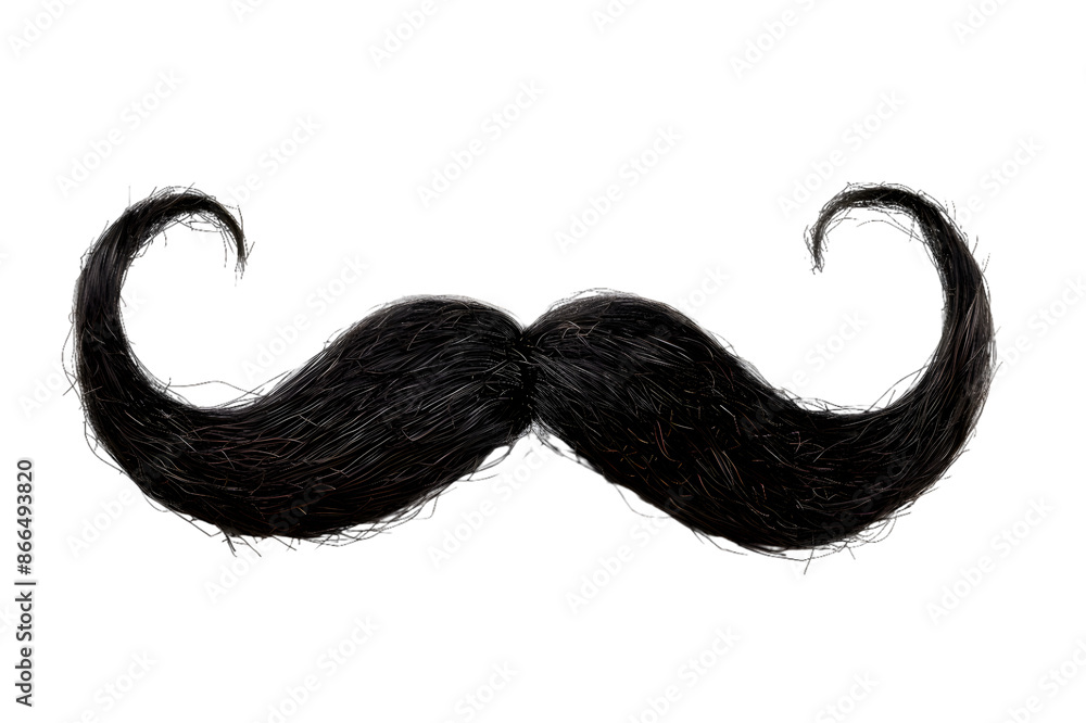 Black moustache isolated on transparent background Black moustache isolated on transparent background