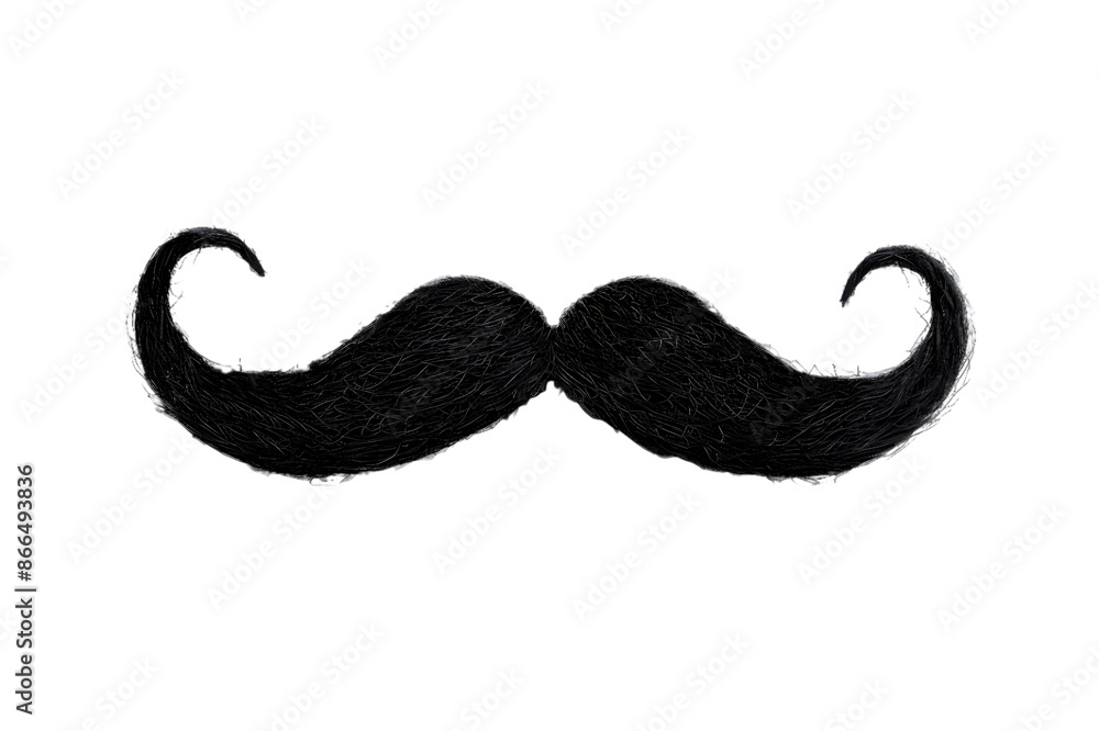 Black moustache isolated on transparent background Black moustache isolated on transparent background