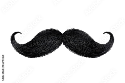 Black moustache isolated on transparent background