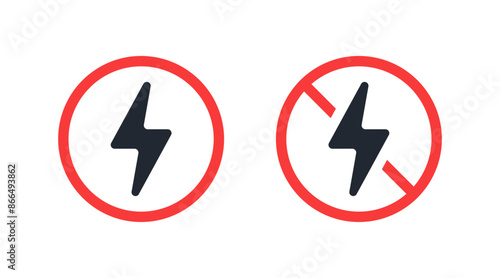 Power, energy, lightning icon sign vector illustration.