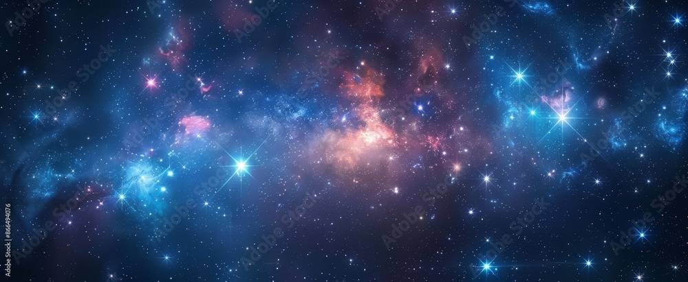 Fototapeta premium Glowing Celestial Constellation Background with Space for Text