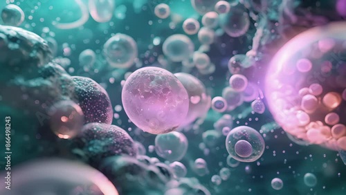 Wallpaper Mural An animation capturing the dynamic movement of protein transport vesicles within a cell. Torontodigital.ca