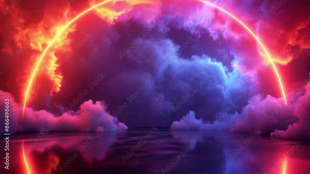 Neon arch among the clouds Neon arch among the clouds