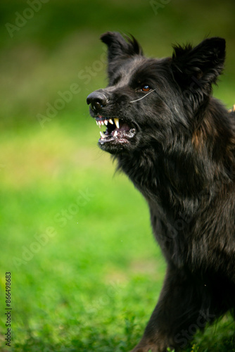 black german shepherd portrait