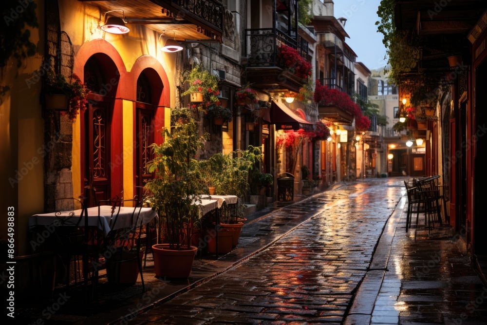 Crete, Greece, the city of Rethymno, with its Venetian and Ottoman architecture., generative IA Crete, Greece, the city of Rethymno, with its Venetian and Ottoman architecture., generative IA