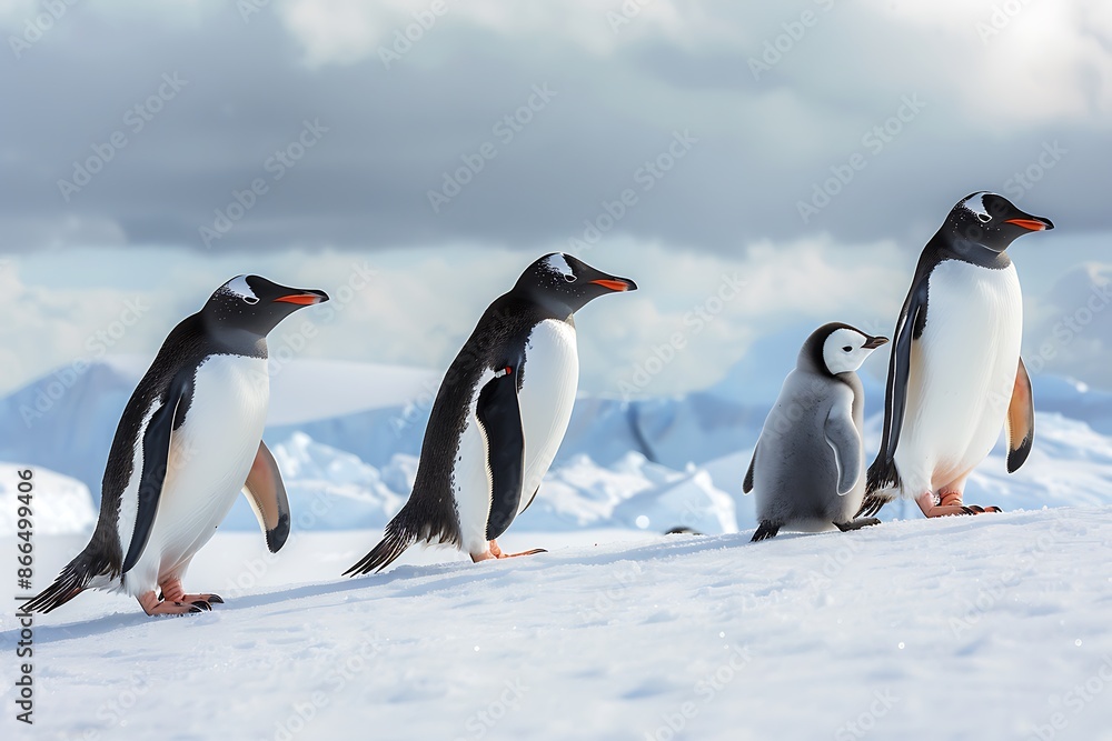 Obraz premium two penguins on the rocks